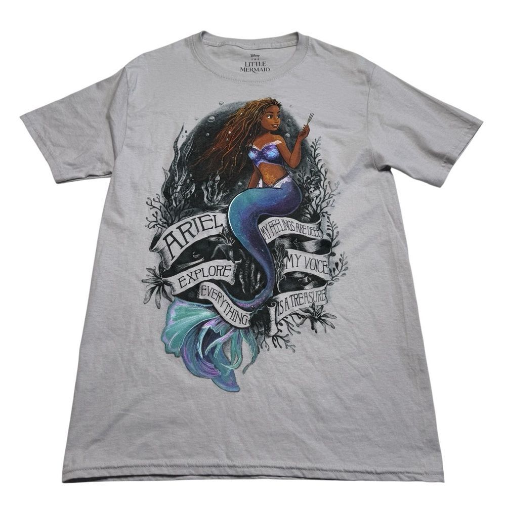 Disney The Little Mermaid Tee Gray Sz S